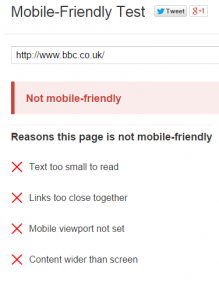 Mobile Friendly - Fail