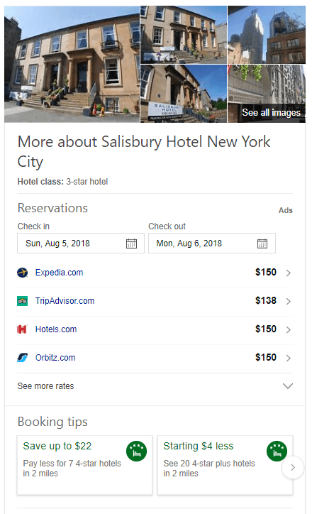 Bing Hotel Booking Feature