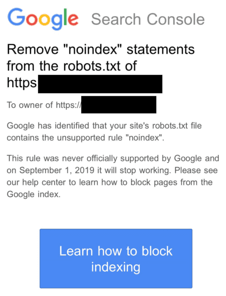 Robots.txt warning - GSC