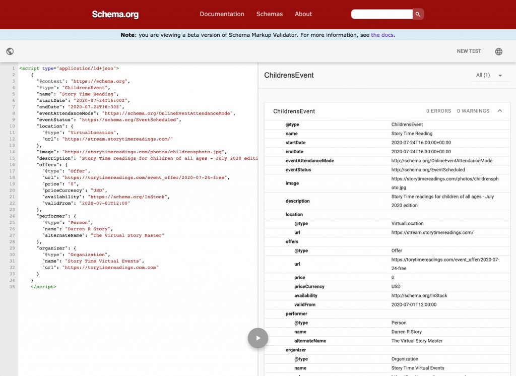 Schema Markup Validator Tool